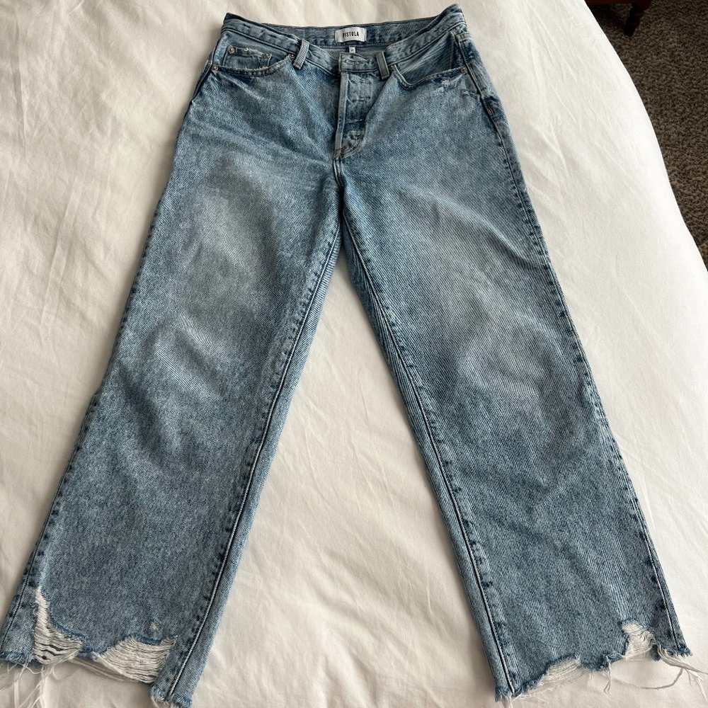 Pistola Denim Straight Leg Jeans in Light Blue